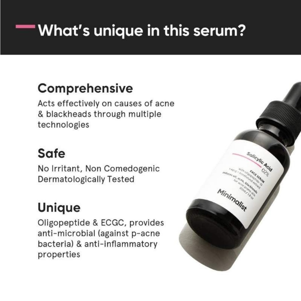 Minimalist 2% Salicylic Acid Face Serum
For Blackheads & Whiteheads | 30ml | NWT - Picture 7 of 15